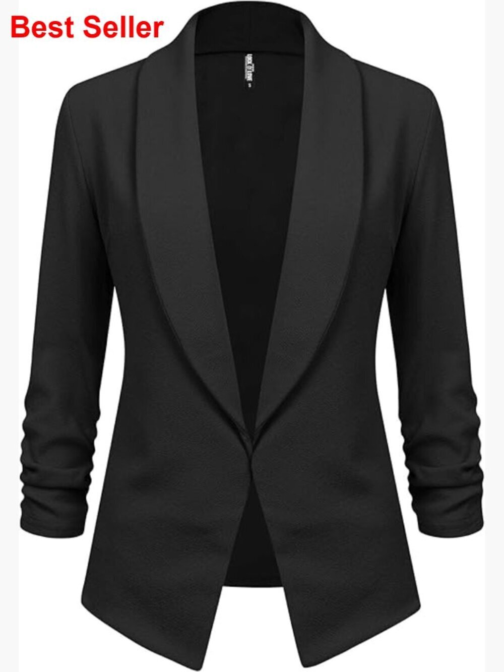 Polyester 3/4 Sleeve Blazer Cardigan Jacket Open Front Work Office